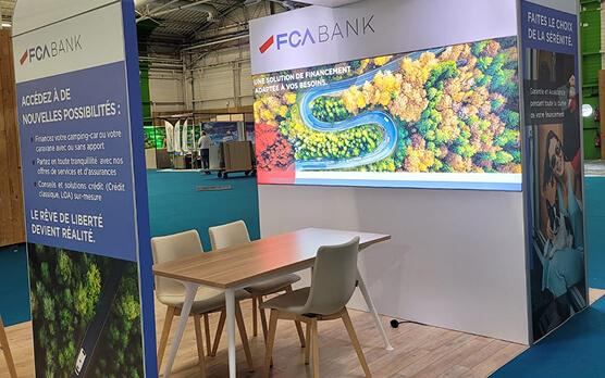 Création stand FCA Bank à Lyon